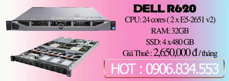 Thuê Máy Chủ Giá Rẻ Dell R620 – HOTLINE 0906 834 553