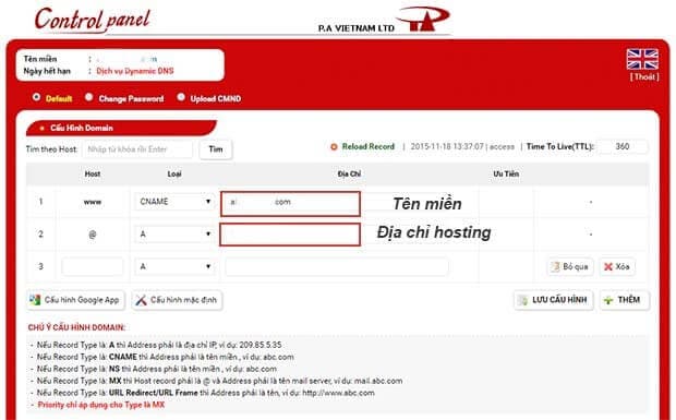 Hướng dẫn cấu hình tên miền loại bỏ www khỏi đường dẫn