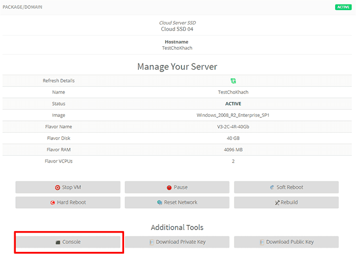 Hướng dẫn cài đặt ban đầu VPS cài Window trên VNSO