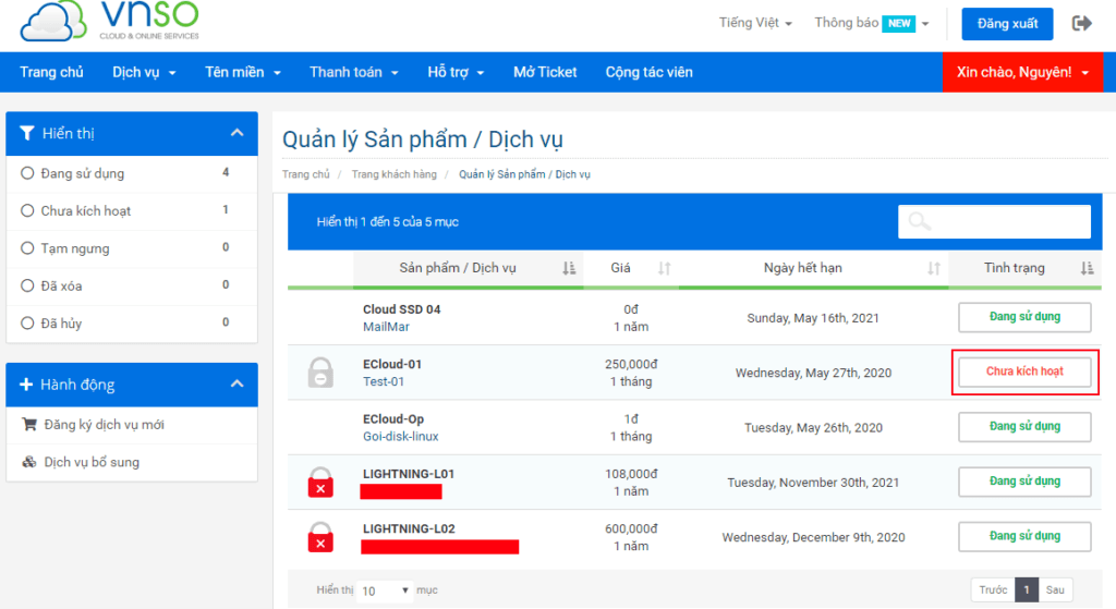 Hướng dẫn sử dụng Enterprise Cloud, Ecloud