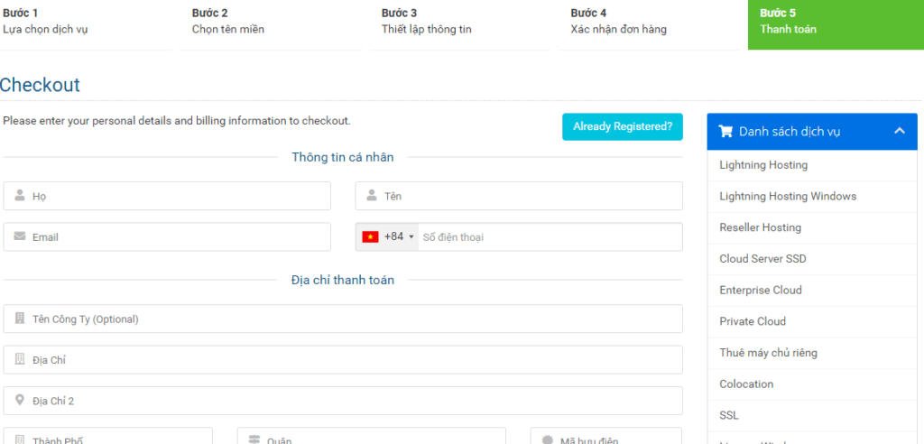 Hướng dẫn đăng ký Enterprise Cloud, Ecloud