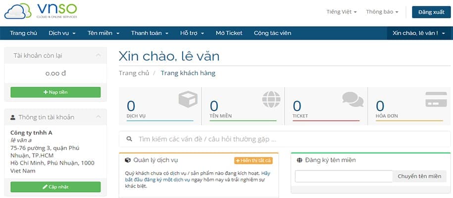 Đăng Ký Dịch Vụ