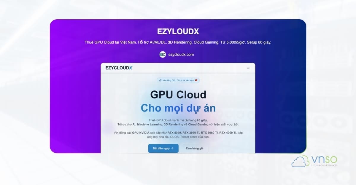 Dịch vụ thuê Cloud GPU EzyCloudX